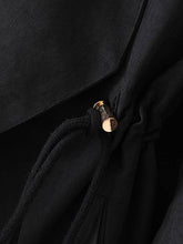 Load image into Gallery viewer, Waterfall Collar Drawstring Slant Pocket Outerwear