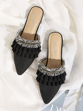 Load image into Gallery viewer, Tassel And Ruffle Detail Flat Mules