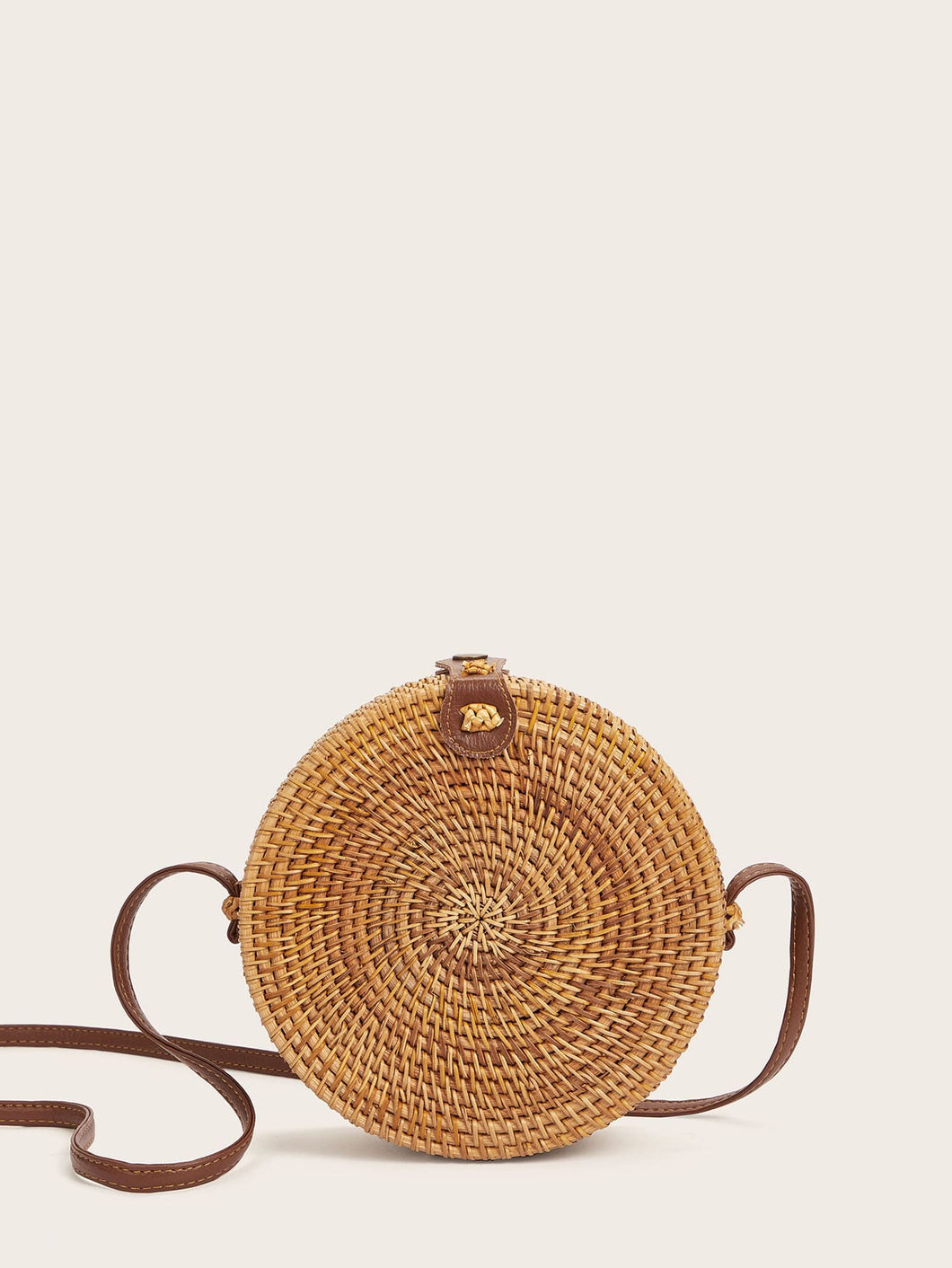 Round Shaped Woven Crossbody Bag