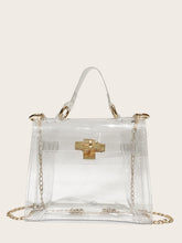 Load image into Gallery viewer, Twist Lock Clear Chain Satchel Bag