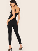 Load image into Gallery viewer, Notch Collar Slip Jumpsuit With Belt