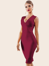 Load image into Gallery viewer, Adyce Zip Back Plunge Neck Bandage Dress