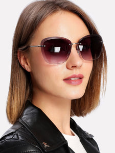 Rimless Tinted Lens Sunglasses