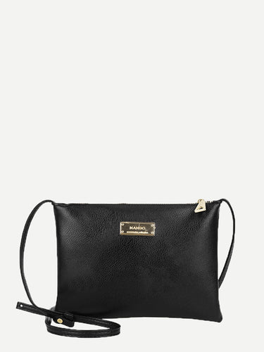 Metal Patch Decor Crossbody Bag