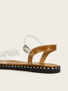 Two Part Transparent Flat Sandals