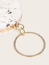 Load image into Gallery viewer, Marble Print Round Shaped Clutch Bag