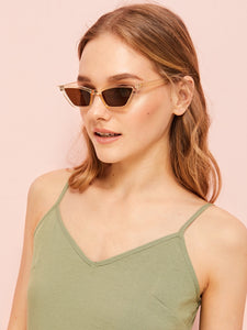 Plain Frame Tinted Lens Sunglasses