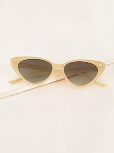 Cat Eye Flat Lens Sunglasses