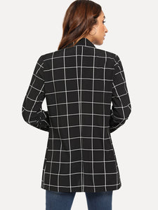 Dual Pocket Plaid Blazer