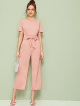 Load image into Gallery viewer, Knot Front Solid Jumpsuit