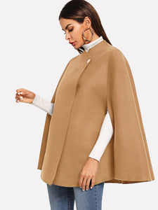 Single Button Cape Coat