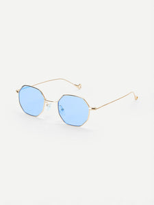 Polygon Frame Tinted Lens Sunglasses