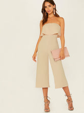 Load image into Gallery viewer, Zip Back Ruffle Foldover Tube Jumpsuit