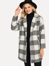 Load image into Gallery viewer, Check Plaid Dual Pocket Coat