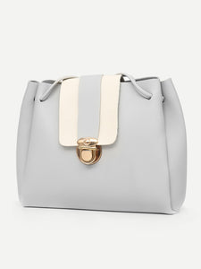 Push Lock Detail Flap Bag