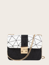 Load image into Gallery viewer, Geometric Print Flap Chain Bag