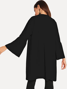 Flounce Sleeve Open Front Coat