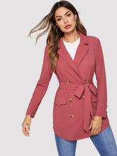 Load image into Gallery viewer, Button Detail Notched Collar Coat