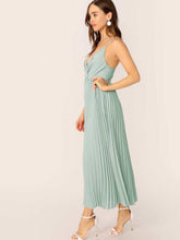 Load image into Gallery viewer, Surplice Neck Pleated Cami Dress