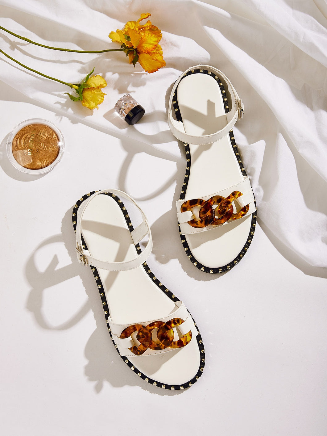 Studded Detail Buckle Strap Sandals