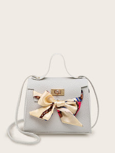 Pebble Detail Bow Tie Satchel Bag