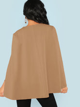 Load image into Gallery viewer, Surplice Neck Tie Waist Cape Coat