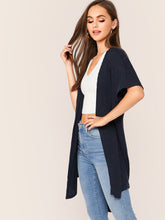 Load image into Gallery viewer, Twist Back Dip Hem Rib-knit Coat