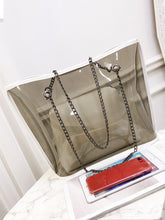 Load image into Gallery viewer, Clear PVC Chain Tote Bag With Inner Clutch