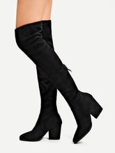 Load image into Gallery viewer, Back Zipper Block Heeled Suede Boots