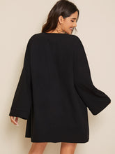 Load image into Gallery viewer, Solid Bell Sleeve Open Front Coat