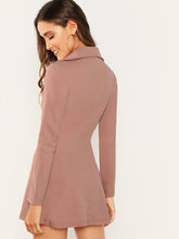 Load image into Gallery viewer, Double Breasted Zip Front Blazer Dress