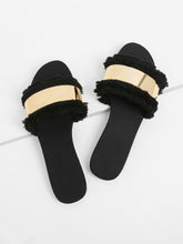 Load image into Gallery viewer, Tassel Detail Flat Sandals