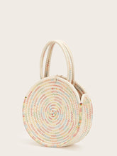 Load image into Gallery viewer, Ball Decor Weave Round Satchel Bag