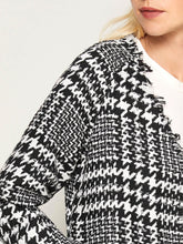 Load image into Gallery viewer, Open Front Raw Trim Houndstooth Coat