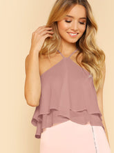 Load image into Gallery viewer, Zip Back Halter Flowy Top