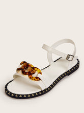 Load image into Gallery viewer, Studded Detail Buckle Strap Sandals