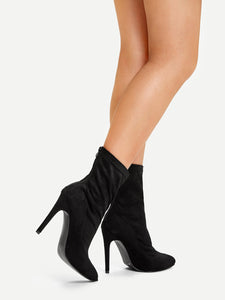 Back Zipper Stiletto Heeled Boots