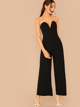 Load image into Gallery viewer, V Notch Wide Leg Tube Jumpsuit Without Pearl