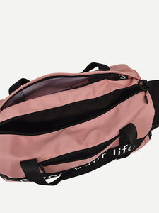 Slogan Print Duffle Bag