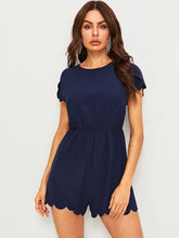 Load image into Gallery viewer, Scallop Edge Petal Sleeve Romper