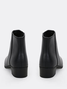 Pointed Toe Low Block Heel Booties