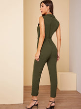 Load image into Gallery viewer, Buttoned Pocket Patched Belted Utility Jumpsuit