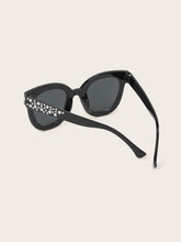 Load image into Gallery viewer, Rhinestone Star Decor Flat Lens Sunglasses With Case