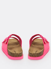 Load image into Gallery viewer, Neon Double Buckled Cork Sole Slide Sandals