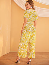 Load image into Gallery viewer, Floral Print Belted Jumpsuit