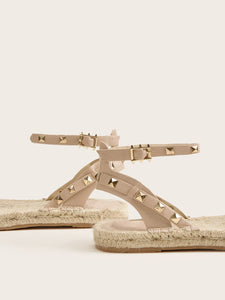 Studded Decor Ankle Strap Sandals