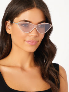 Thin Acrylic Frame Cat Eye Sunglasses