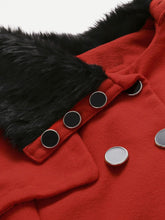 Load image into Gallery viewer, Contrast Faux Fur Collar Double Layered Hem Coat