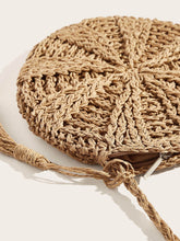 Load image into Gallery viewer, Tassel Detail Round Straw Crossbody Bag