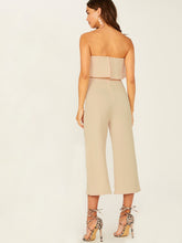 Load image into Gallery viewer, Zip Back Ruffle Foldover Tube Jumpsuit